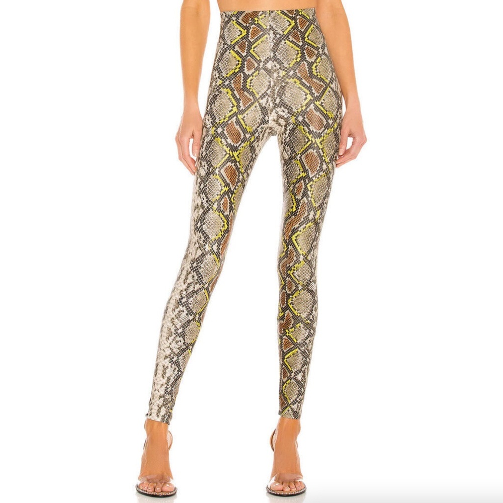 Commando Faux Leather in Neon Snake Print Leggings Size Small - Picture 2 of 12